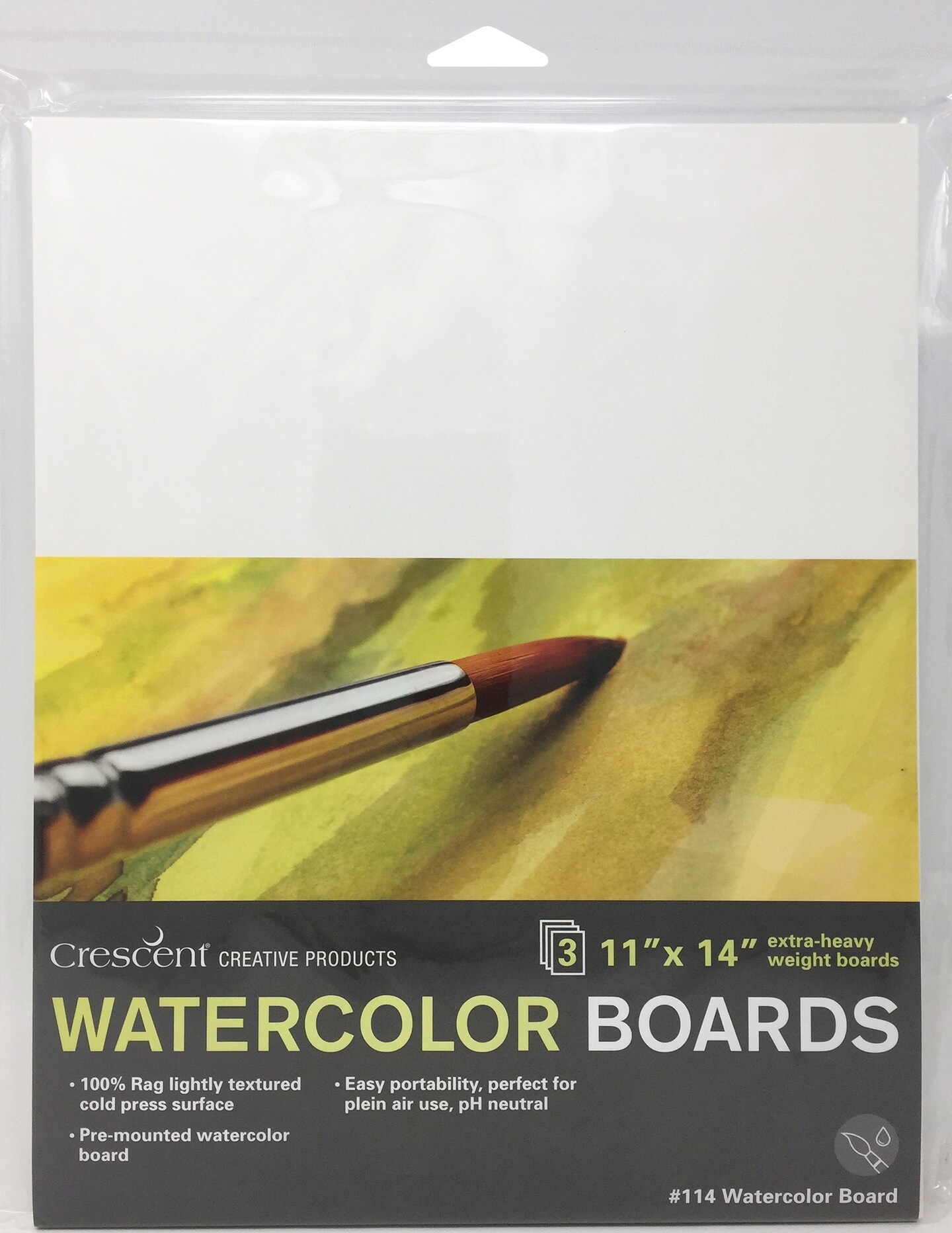 Crescent Watercolor Board 3/Pkg-11&#x22;X14&#x22; White