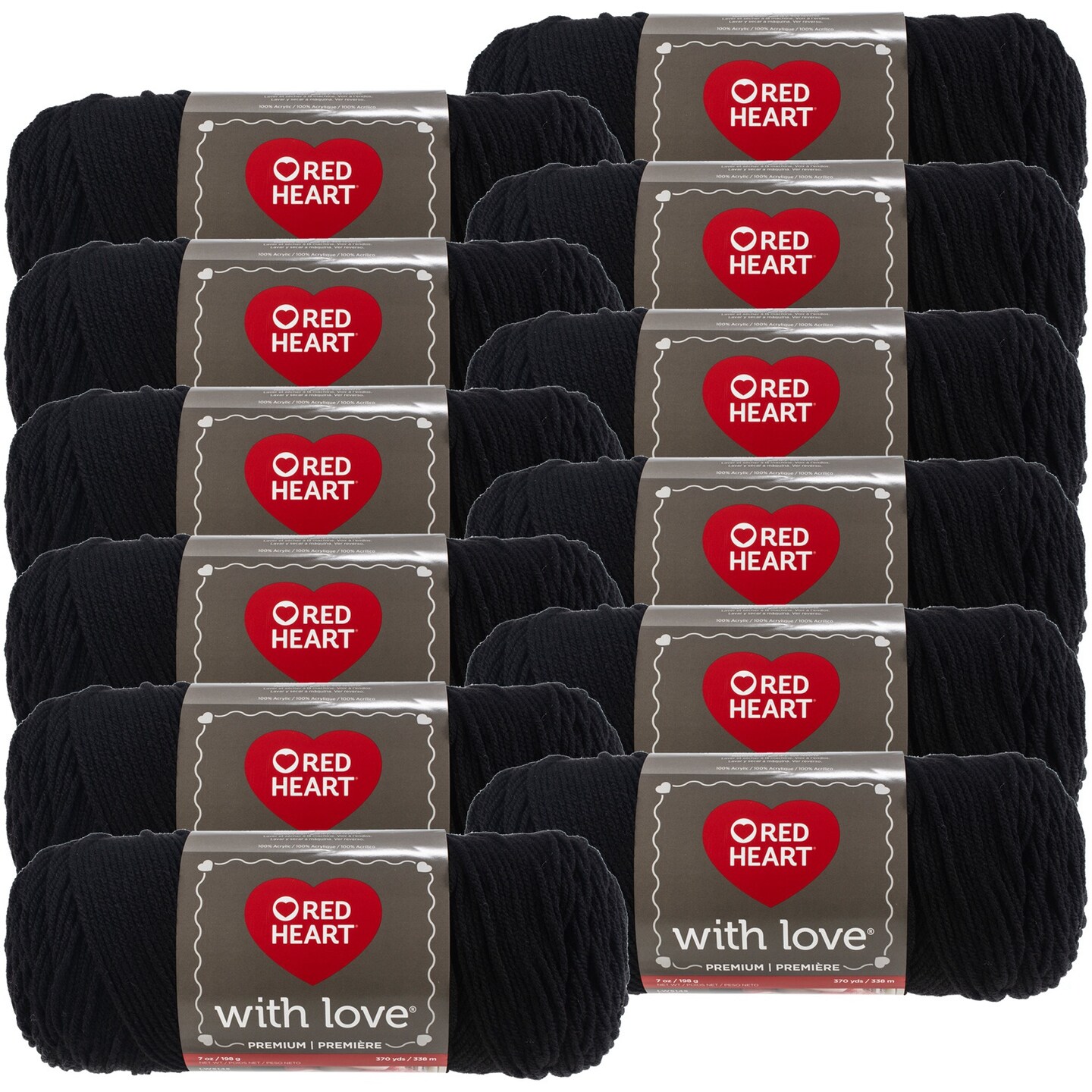 Multipack of 24 - Red Heart With Love Yarn-Black