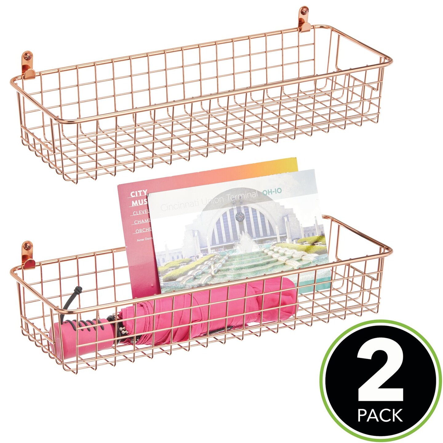 mDesign Metal Wall Mount Hanging Basket Bin for Home Storage Michaels