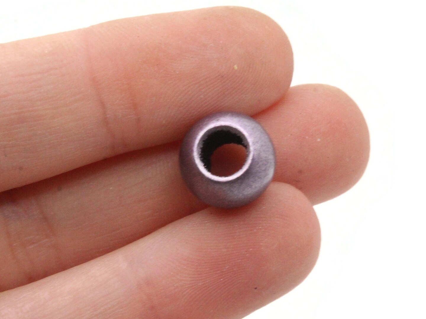 40 12mm Satin Dark Purple Plastic Round Large Hole Beads