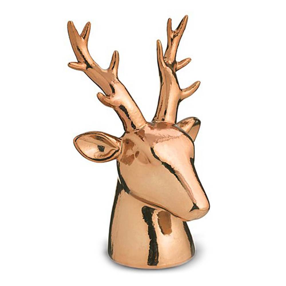 Amscan Reindeer Head Figurine, Gold Resin, 7.3 inches high
