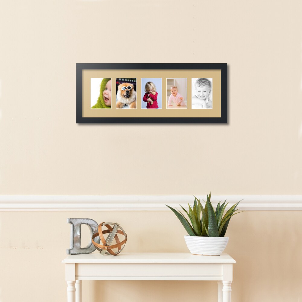 ArtToFrames Collage Photo Picture Frame with 5 - 4x6 inch Openings, Framed in Black with Over 62 Mat Color Options and Plexi Glass (CSM-3926-153)