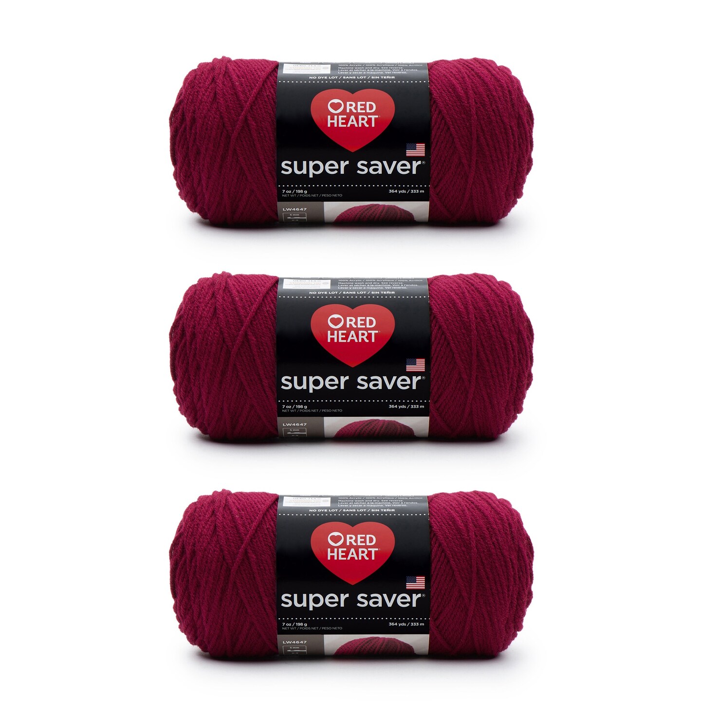 Red Heart Super Yarn - 3 Pack 198g/7oz - Acrylic - 4 Medium (Worsted) - 364 Yards - Knitting/Crochet Michaels