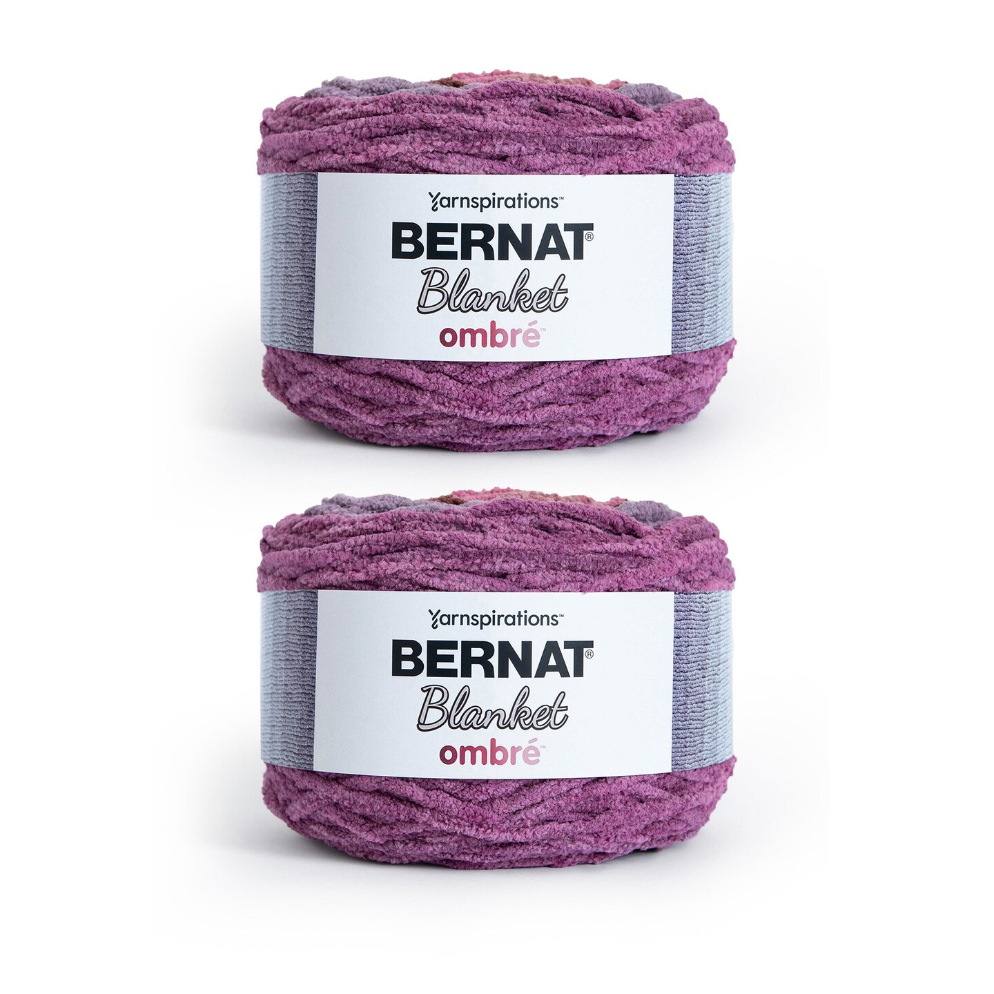 Bernat Blanket Ombre Dusty Rose Ombre Yarn - 2 Pack of 300g/10.5oz - Polyester - 6 Super Bulky - 220 Yards - Knitting/Crochet