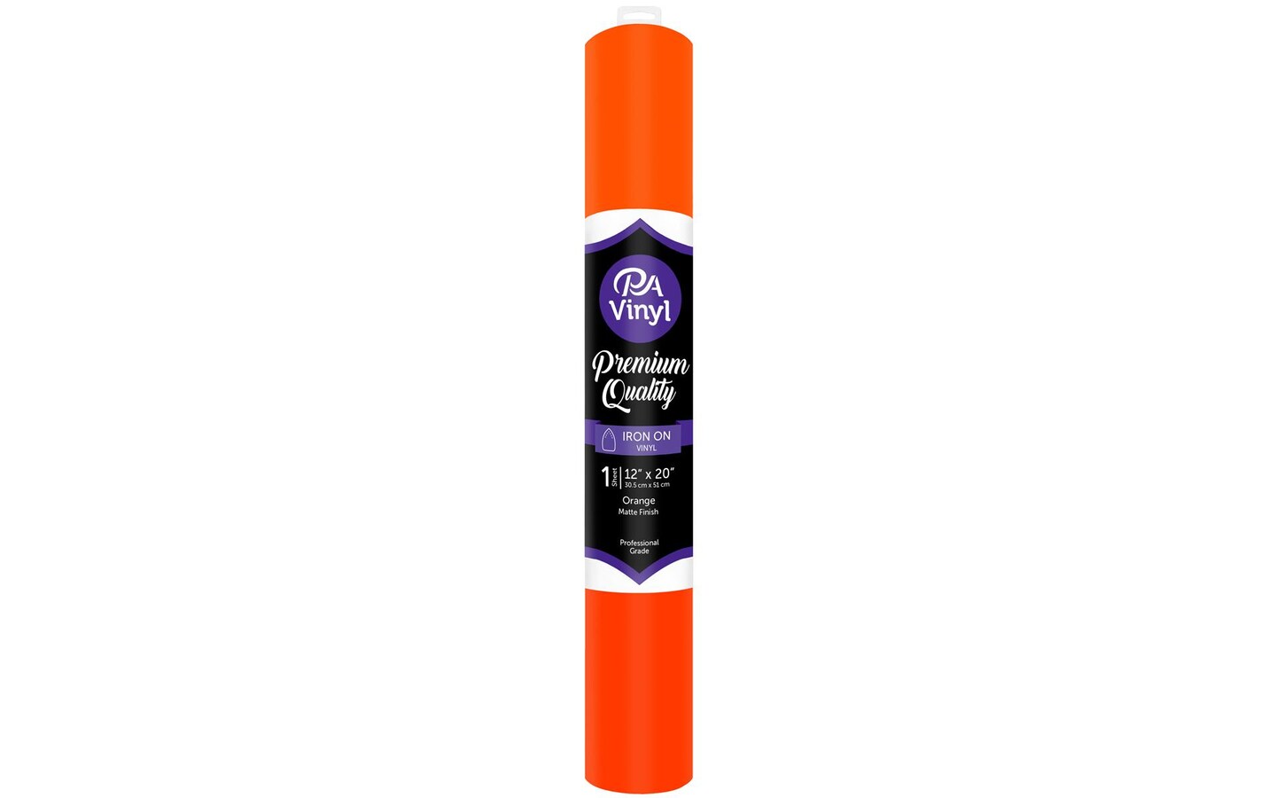 Iron On Vinyl 12x20 Roll Matte Orange