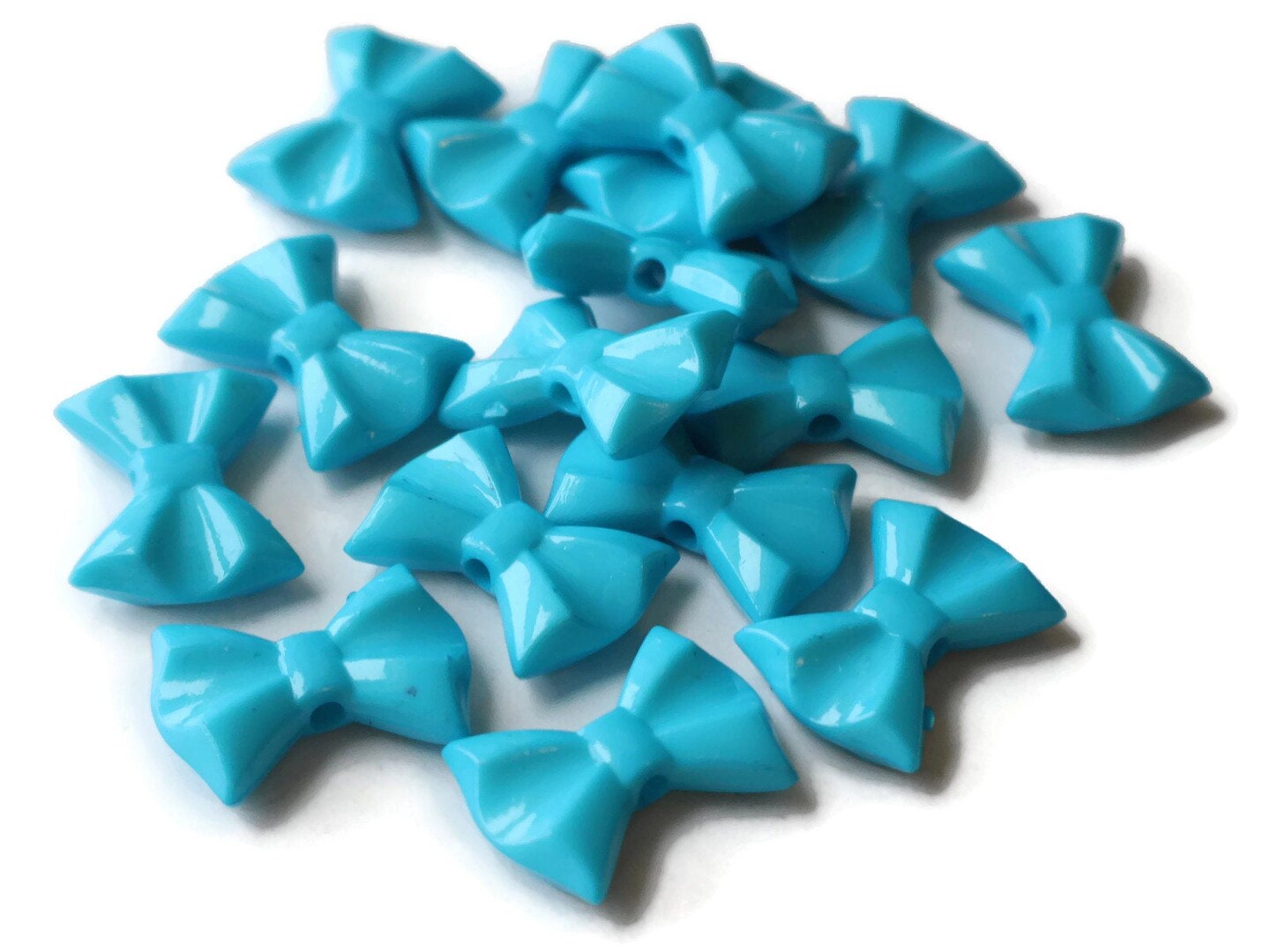 16 26mm Sky Blue Bow Beads Plastic Bow Knot Beads Large Acrylic Beads Big Beads