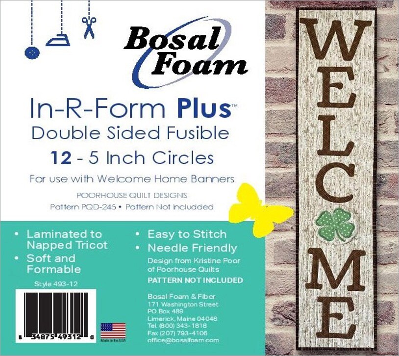Bosal In-R-Form Plus Unique Fusible Foam Stabilizer-Welcome Sign 5" Circle 12/Pkg