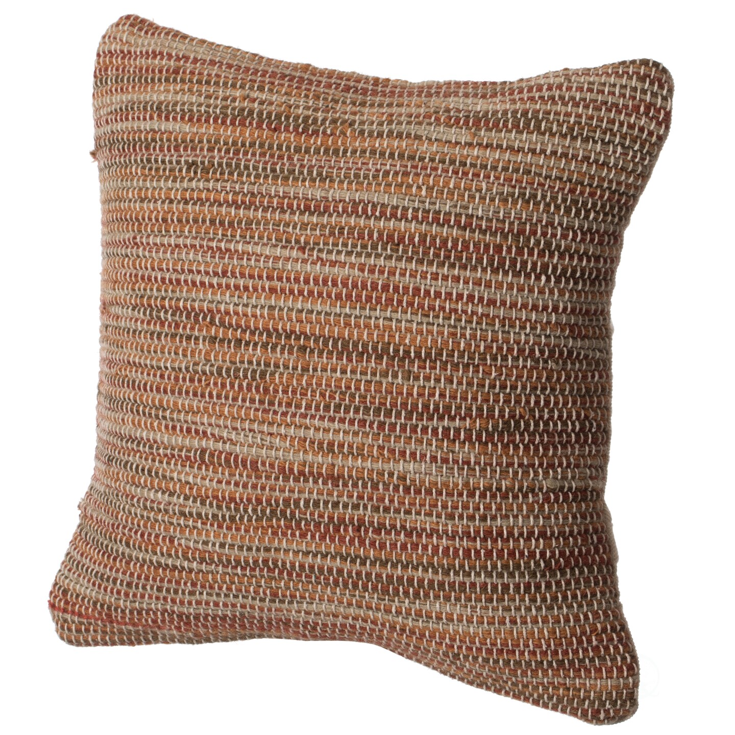 16&#x22; Handwoven Wool &#x26; Cotton Throw Pillow Cover with Woven Knit Texture