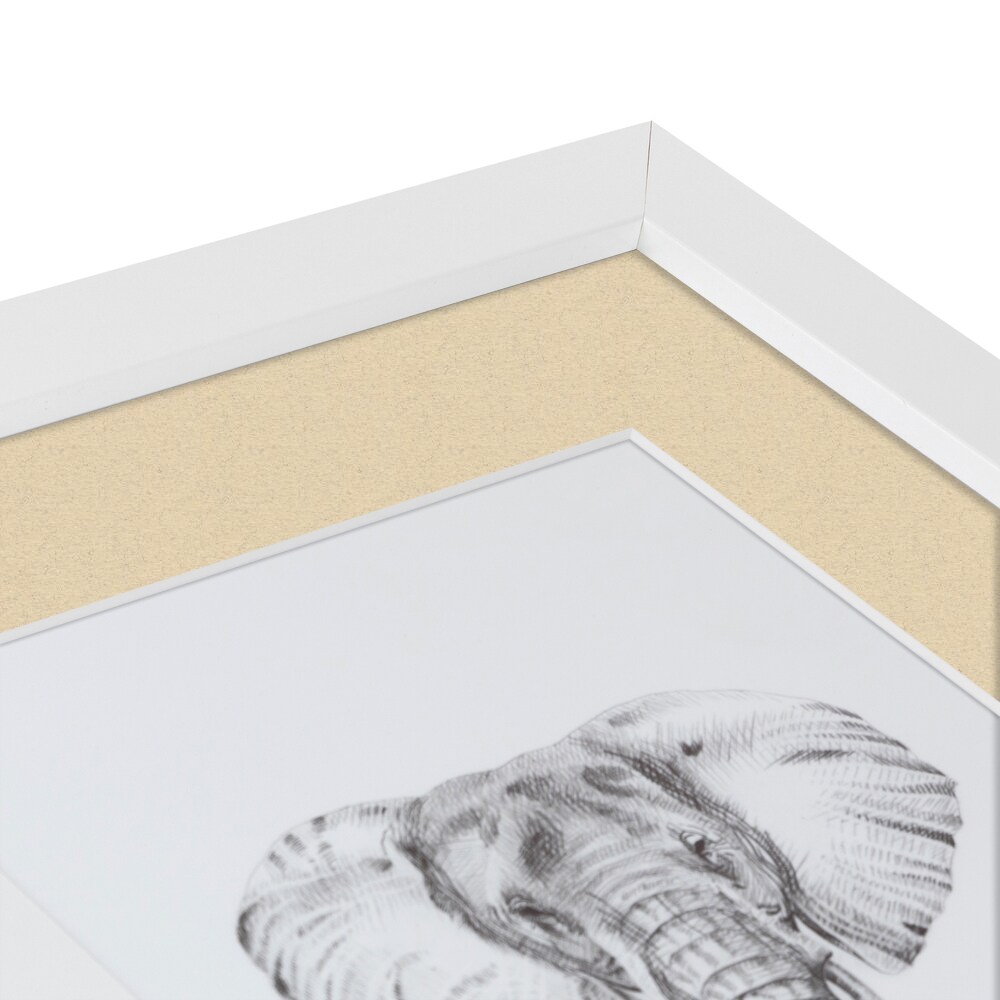 ArtToFrames Collage Photo Picture Frame with 4 - 5x7 inch Openings, Framed in White with Over 62 Mat Color Options and Regular Glass (CSM-3966-2153)