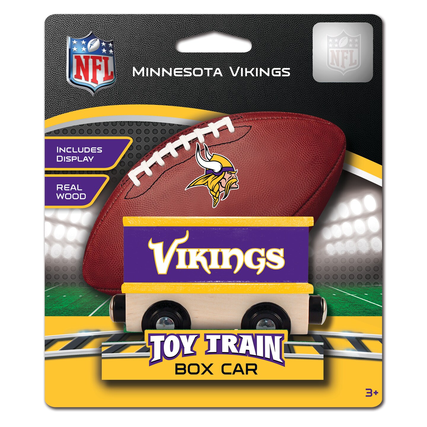 : MasterPieces Wood Train Box Car - NFL Minnesota Vikings -  Officially Licensed Toddler & Kids Toy : Sports & Outdoors