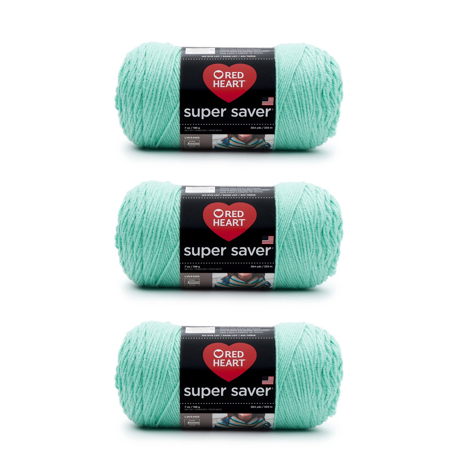 Red Heart Super Saver Blue Yarn - 3 Pack of 198g/7oz - Acrylic - 4 Medium  (Worsted) - 364 Yards - Knitting/Crochet