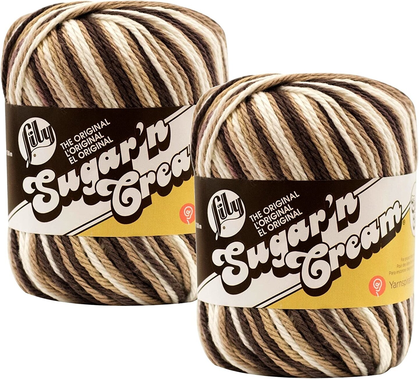 (Pack of 2) Lily Sugar&#x27;n Cream Yarn - Ombres Super Size-Chocolate Ombre