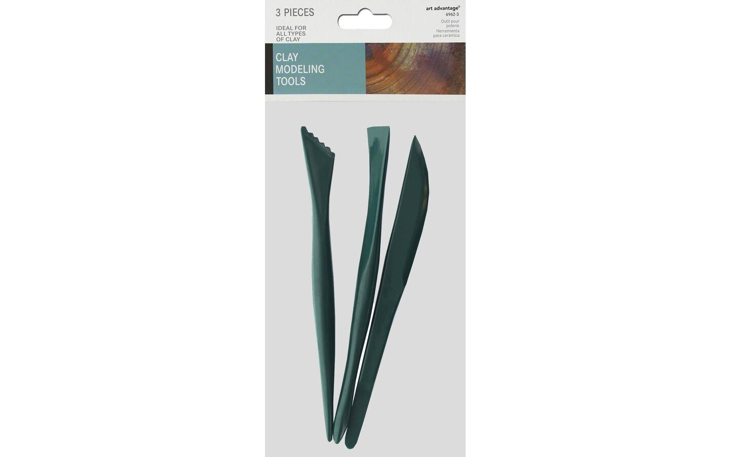 Clay Modelling Tools Set: Plastic - 3pc Clay Modelling Tools Set: Plastic - 3pc