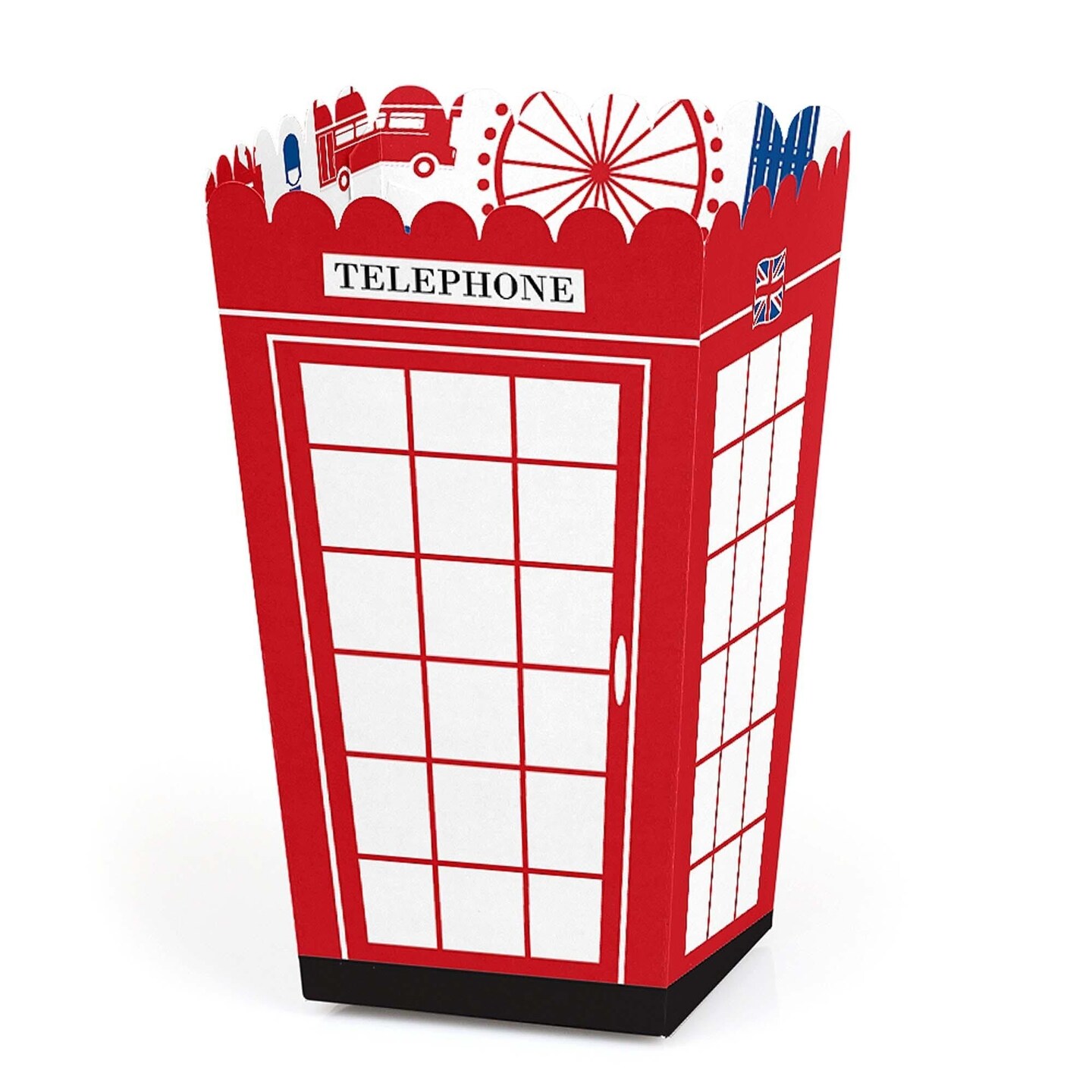 Big Dot of Happiness Cheerio, London - British UK Party Favor Popcorn Treat Boxes - Set of 12