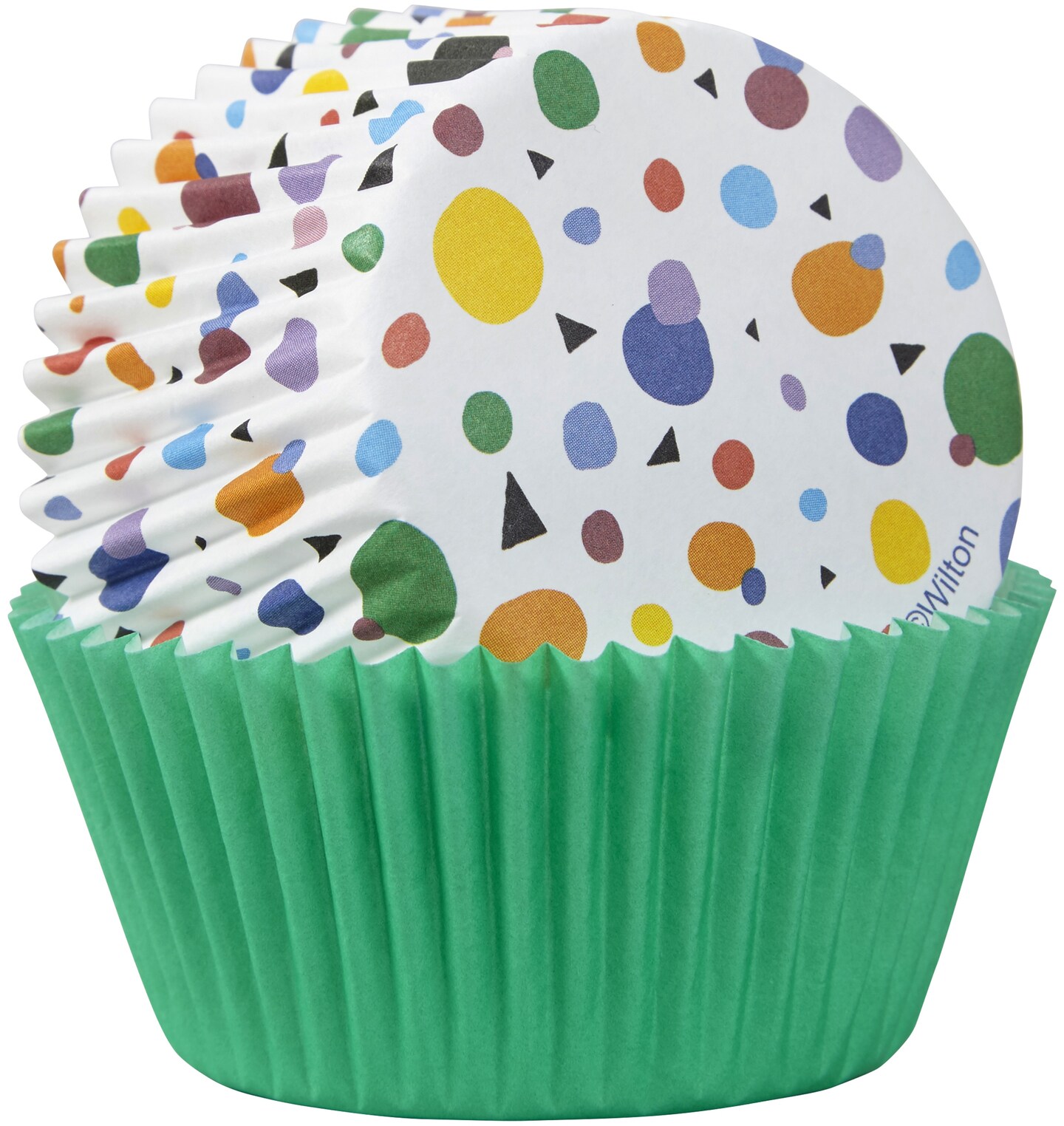 Cupcake Liners 75/Pkg-Geometric Print And Solid Green