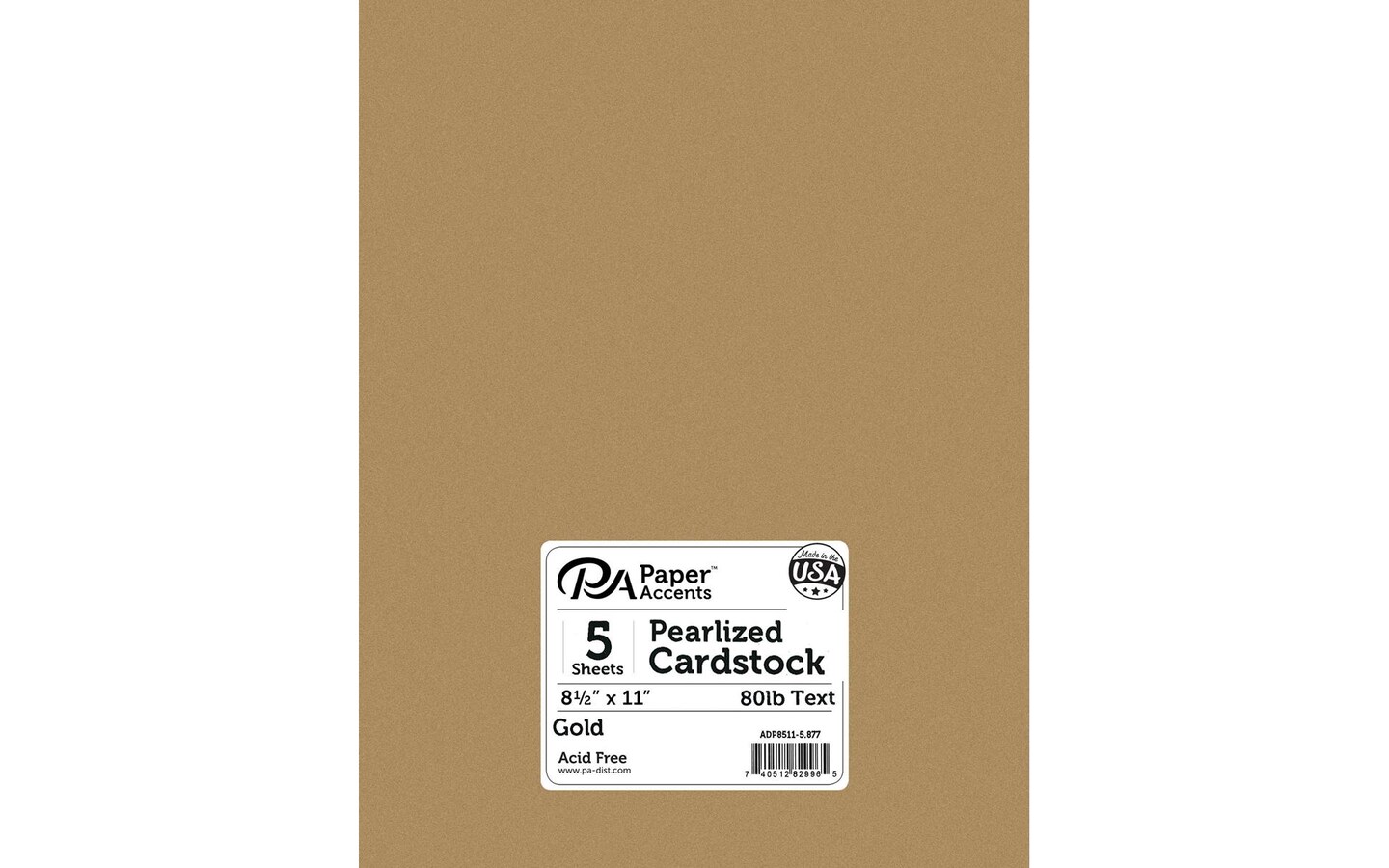 Paper Pearlized 8.5x11 80lb Gold 5pc | Michaels