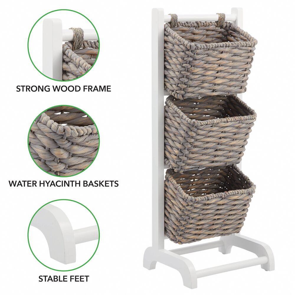 mDesign Vertical Standing Storage Basket Stand with 3 Baskets Michaels