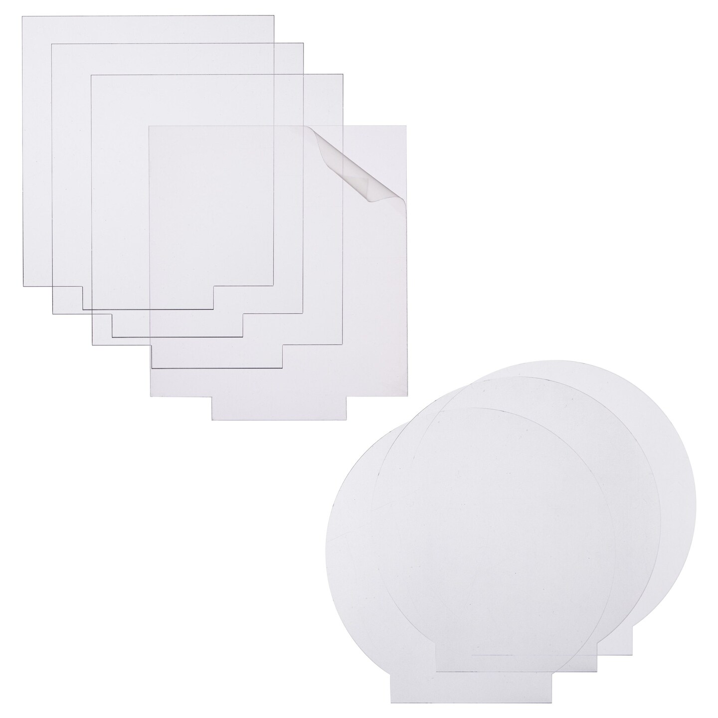 8 Pack Square and Round Laser Engraving Blanks for Acrylic Light Base, 2mm Plexiglass Sheets