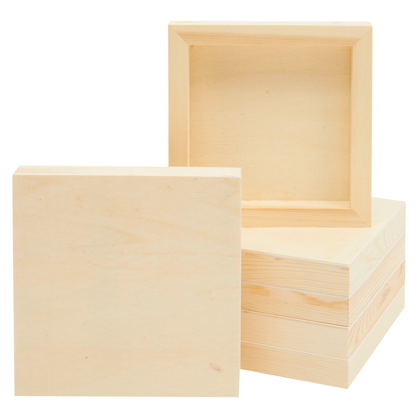 Unfinished MDF Wood Blocks for Crafts, 1 In Thick Wooden Square Blocks (4x4  In, 4 Pack) 