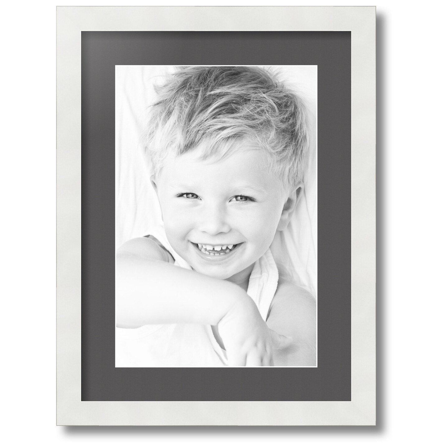 ArtToFrames Collage Photo Picture Frame with 1 - 10x15 inch Openings, Framed in White with Over 62 Mat Color Options and Regular Glass (CSM-3966-1402)