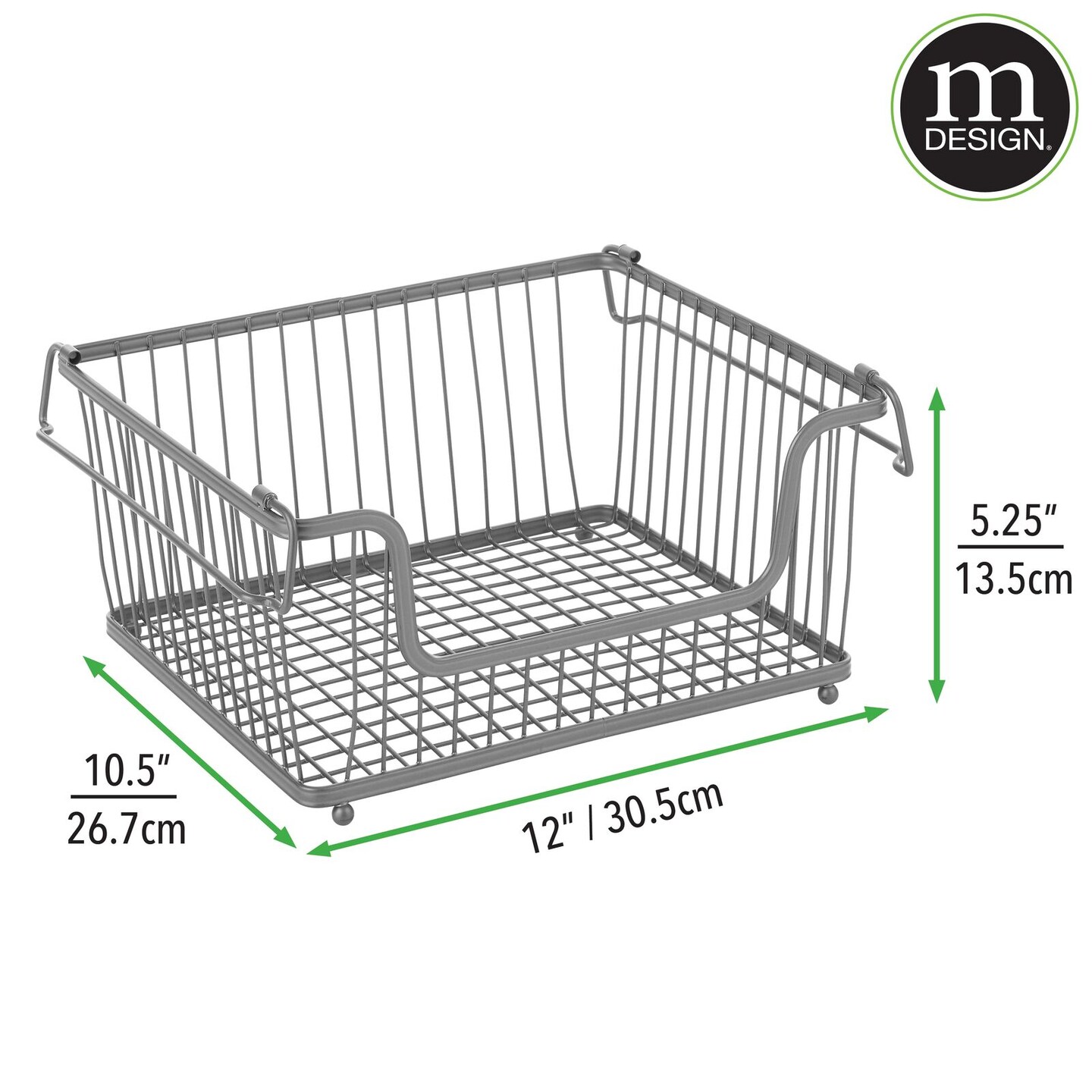 mDesign Metal Stackable Kitchen Storage Basket with Handles Michaels