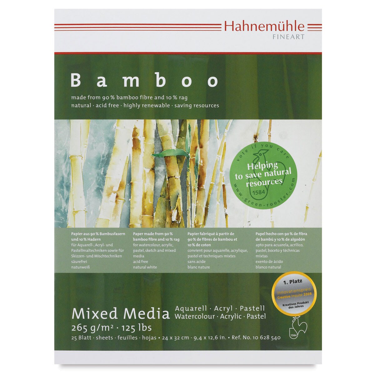 Hahnemühle Bamboo Mixed Media Block - 9 1/2" x 12 1/2", 25 Sheets