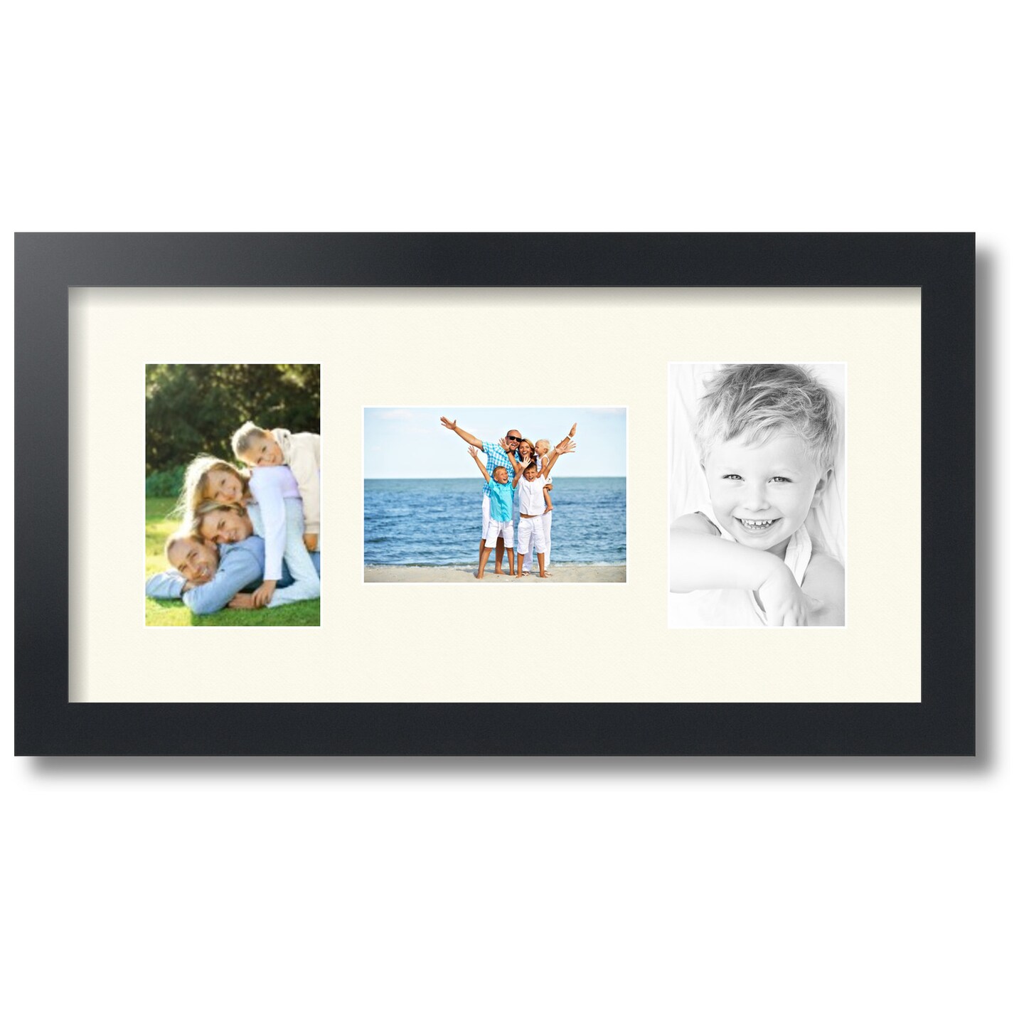 ArtToFrames Collage Photo Picture Frame with 3 - 4x6 inch Openings, Framed in Black with Over 62 Mat Color Options and Regular Glass (CSM-3926-113)