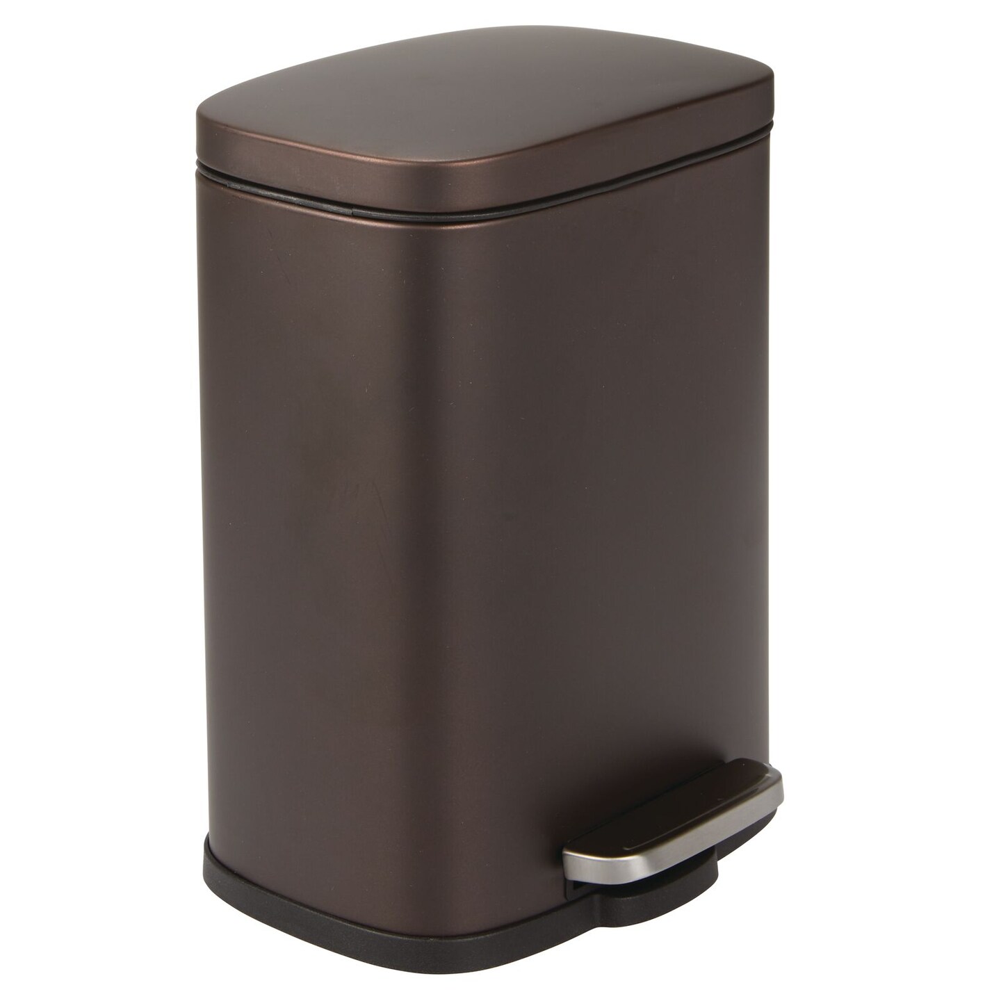 mDesign Stainless Steel Rectangular 1.3 Gallon Step Trash Can
