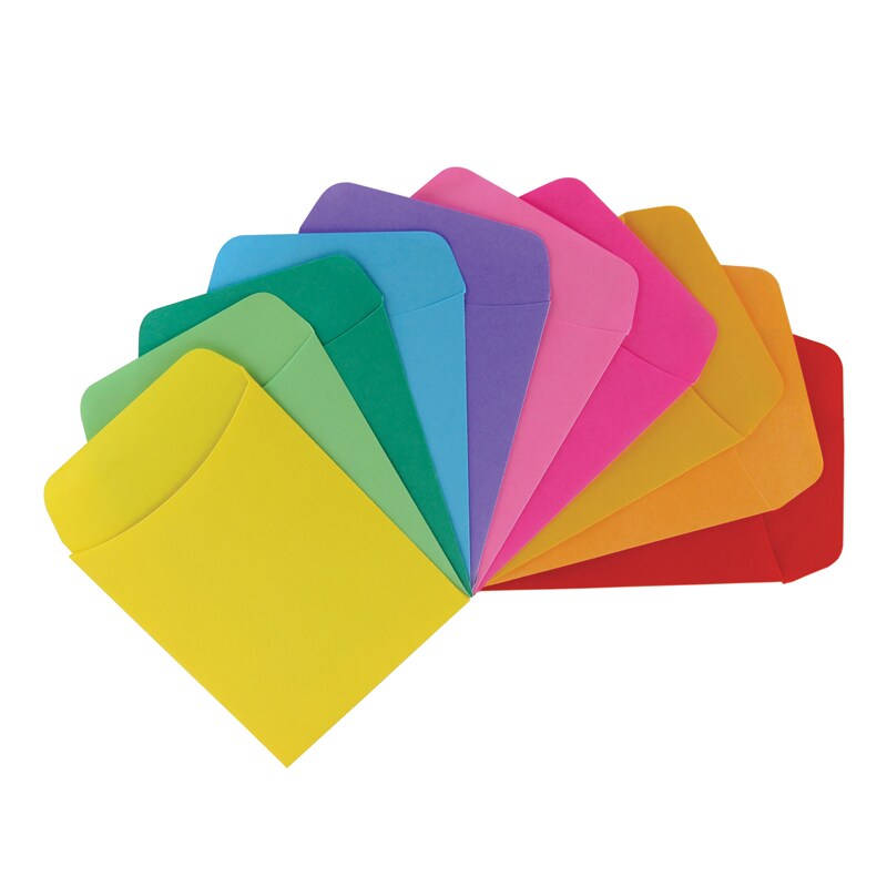 Self-Adhesive Library Pockets, 3.5&#x22; x 4.875&#x22;, 10 Colors, Pack of 30