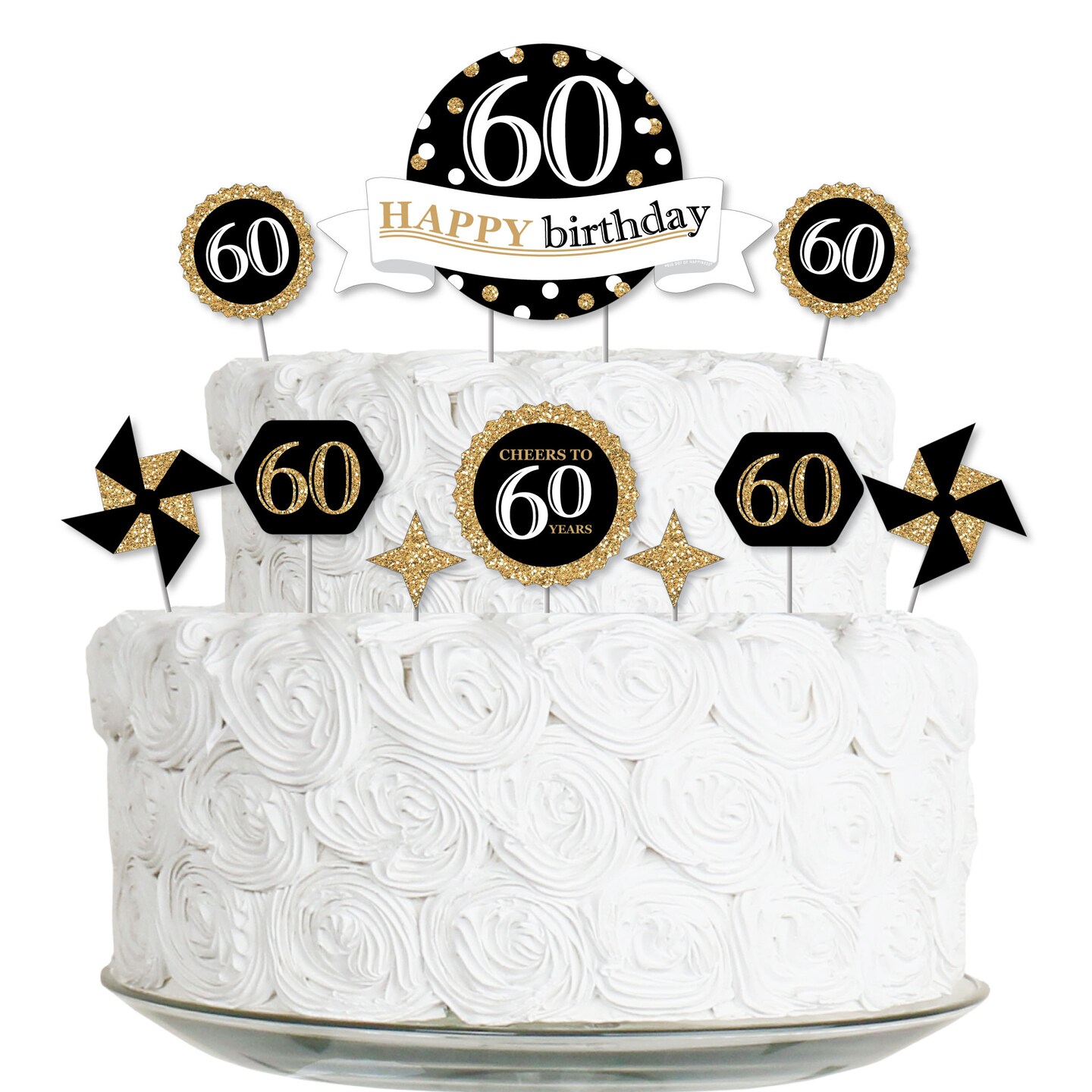 Big Dot Of Happiness Adult 60th Birthday Gold Birthday Party Cake