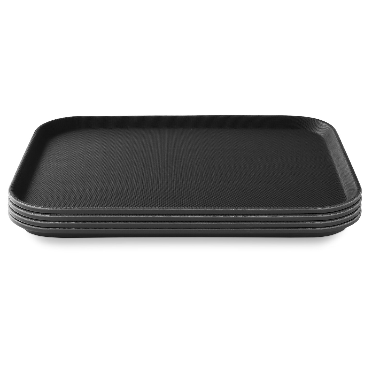 Jubilee (Set of 4) Rectangular Restaurant Serving Trays - NSF Certified Non-Slip Food Service Tray