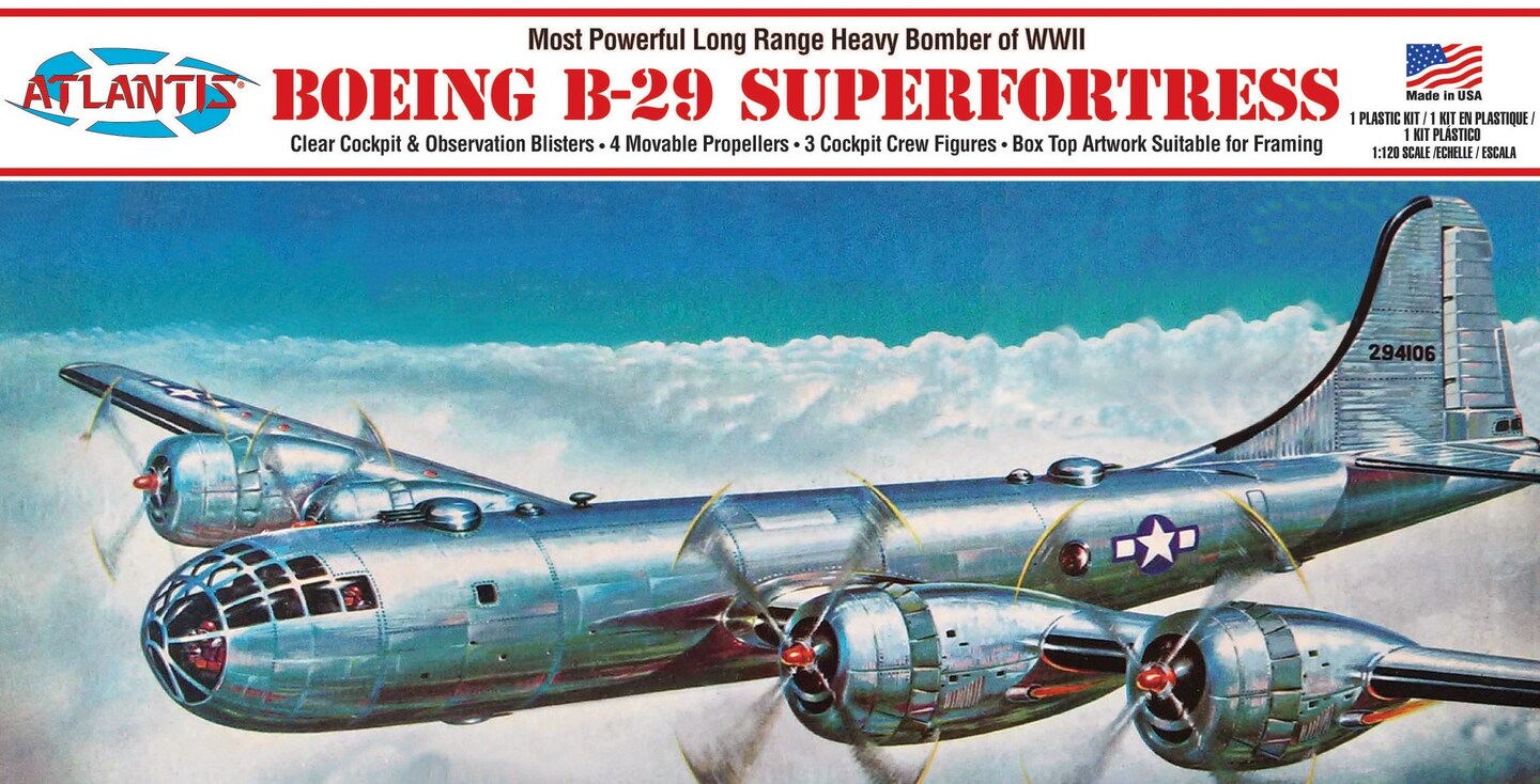 Atlantis Plastic Model Kit With Swivel Stand-Boeing B-29 Superfortress