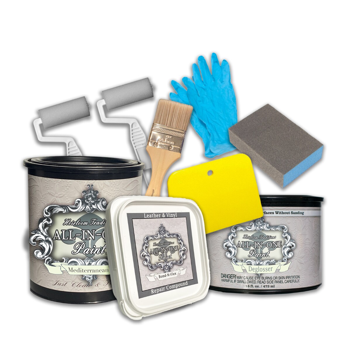 ALLINONE Paint by Heirloom Traditions, BondNFlex Vinyl & Leather Repair Kit DIY Decor