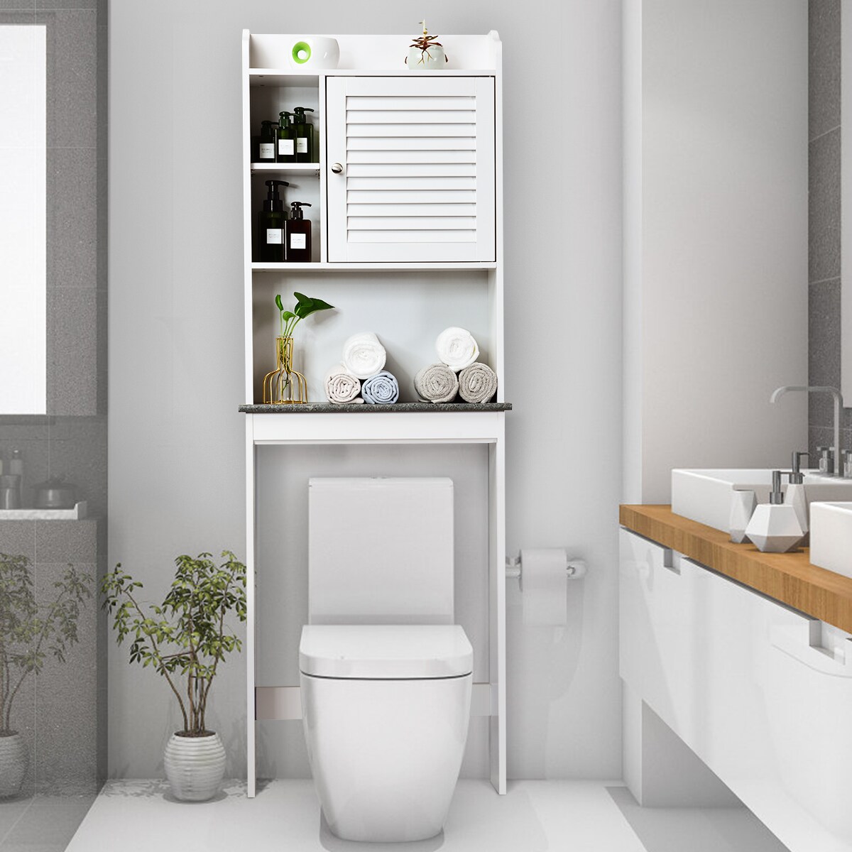 Toilet Storage , Bathroom Cabinet Organizer