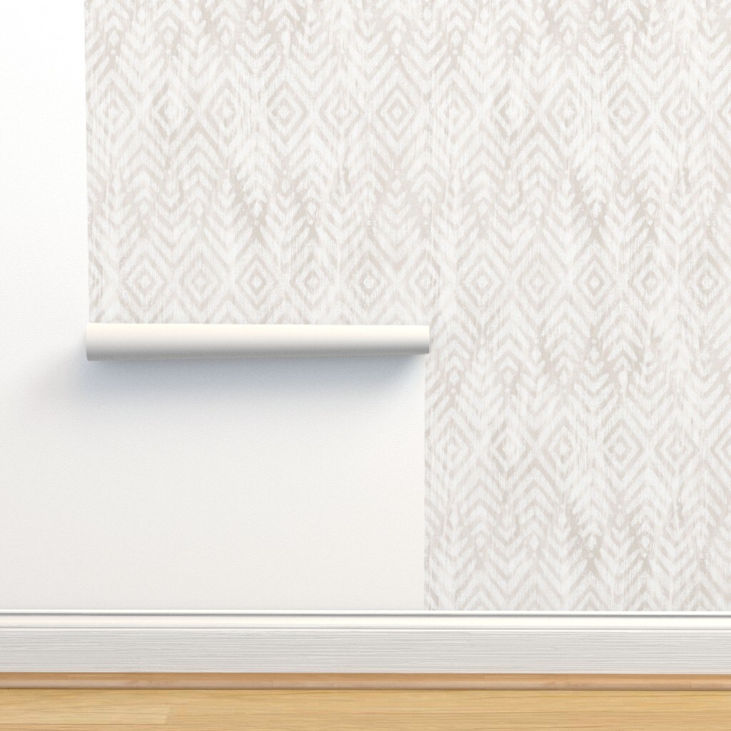 Rustic Geometric Ikat Custom Removable Wallpaper by Spoonflower Peel & Stick Wallpaper 2FT Wide