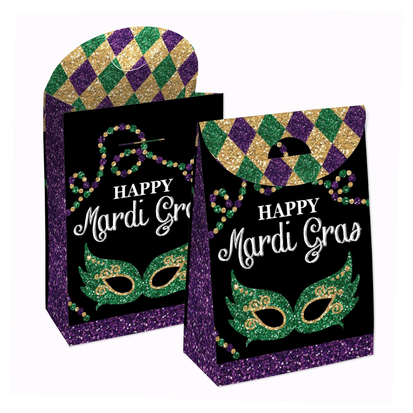 Big Dot of Happiness Mardi Gras - Masquerade Gift Favor Bags - Party ...