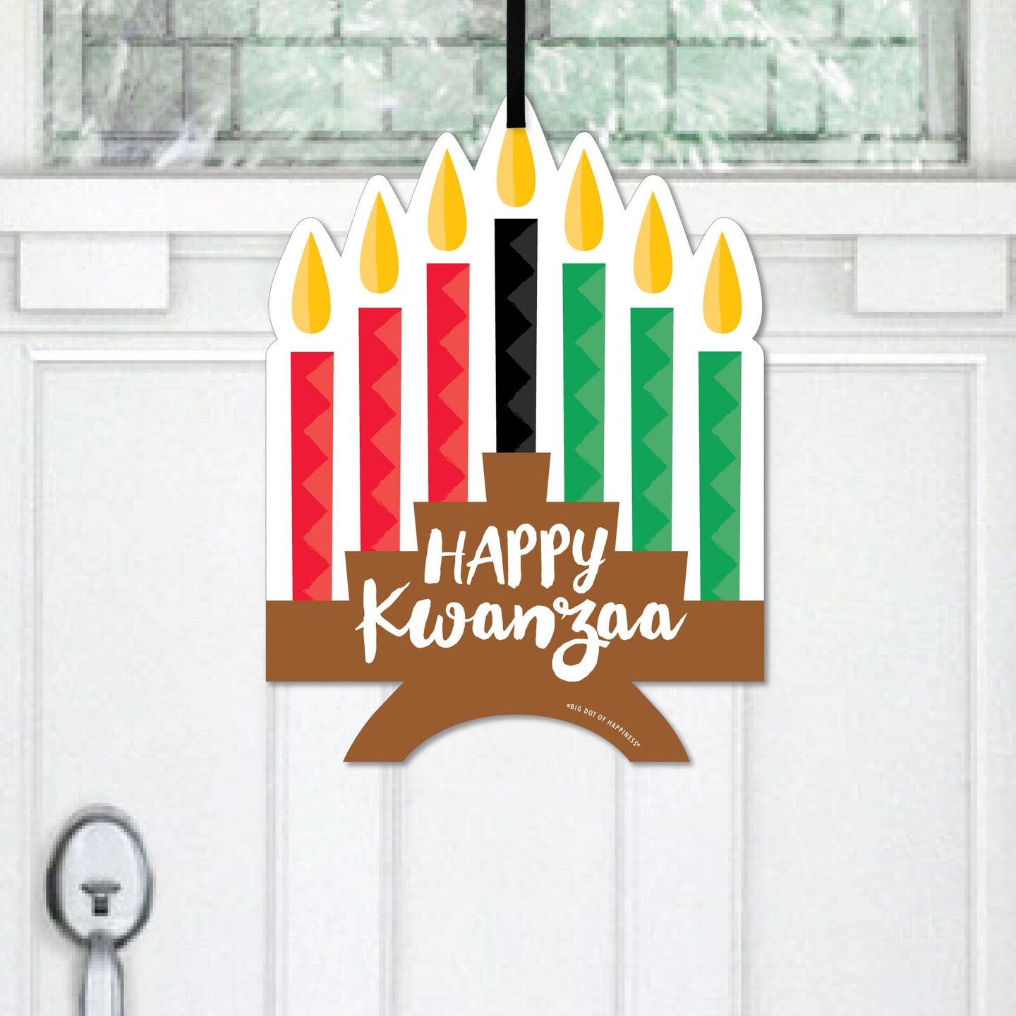 Big Dot of Happiness Happy Kwanzaa - Heritage Holiday Party Outdoor Porch Decorations - Front Door Decor - 1 Piece Sign