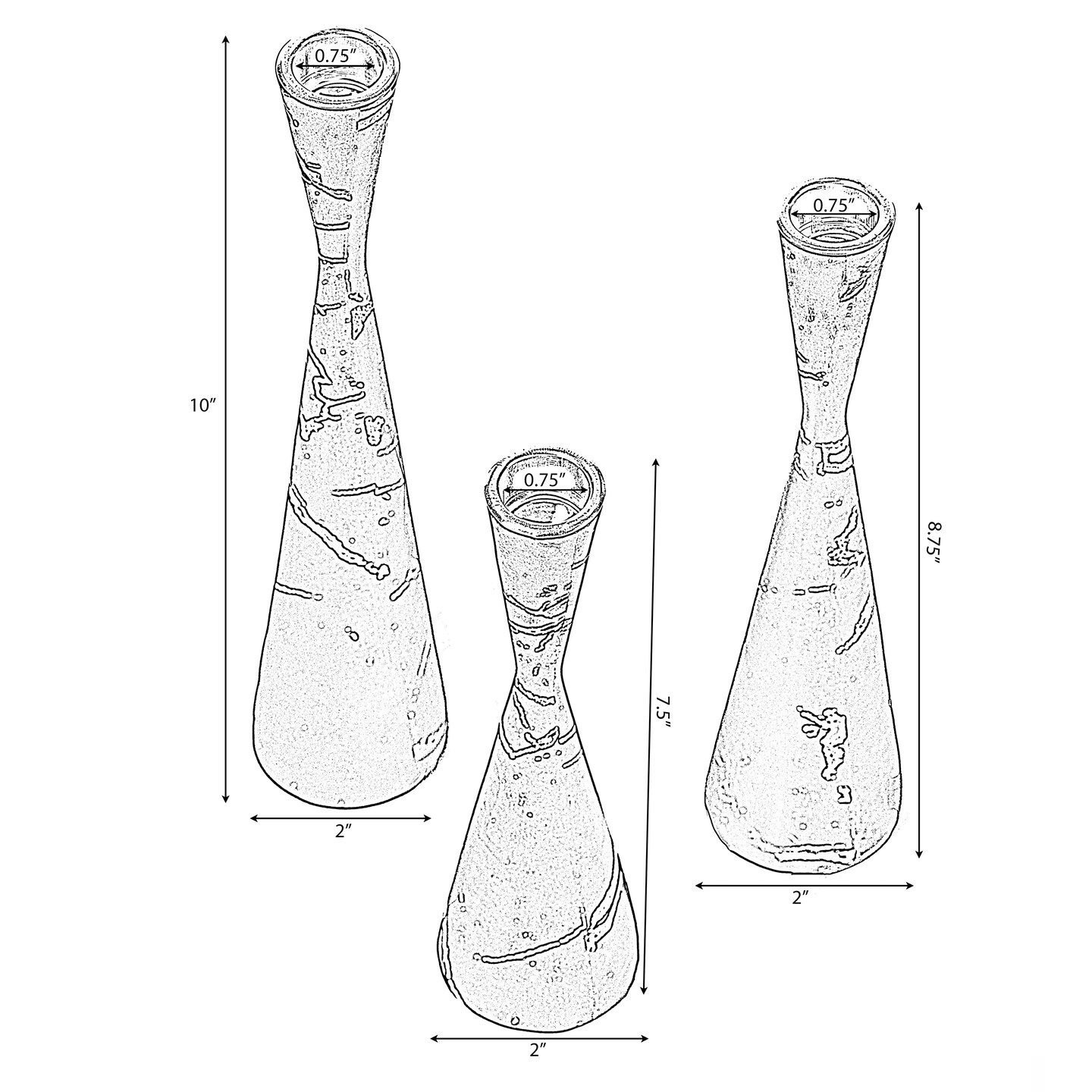 Marble Resin Candle Holders - Set of 3 Exquisite Decorative Taper Candlesticks for Luxurious Home Decor, Elegant Dining Table Centerpieces, Stylish Interior Accents, and Exclusive Event Illumination