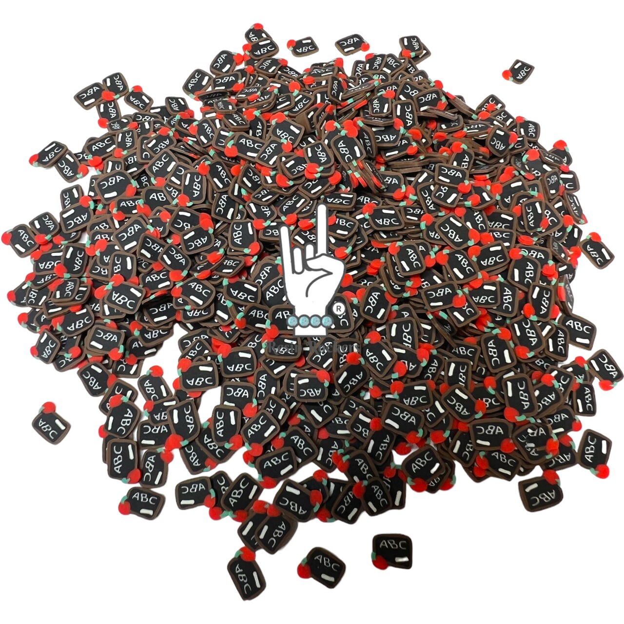 ABC Chalkboard with Apple Polymer Clay Pieces for Epoxy and UV Resin Art