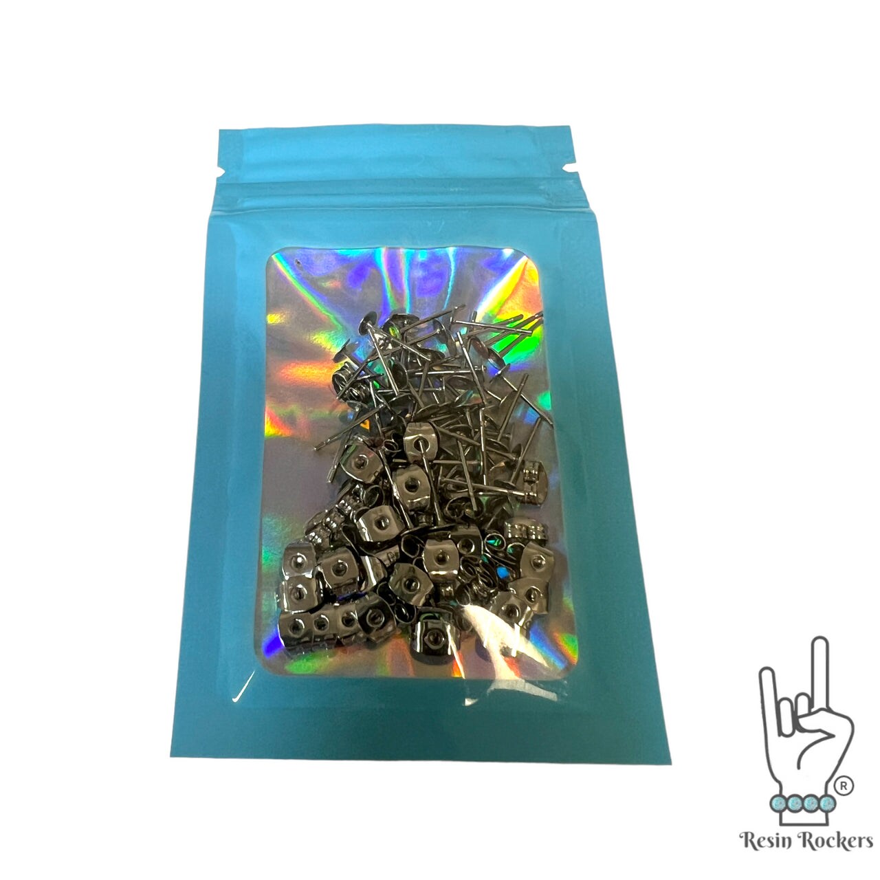 Hypoallergenic Stainless Steel Circle Earring Posts with Backs (25 Pairs)