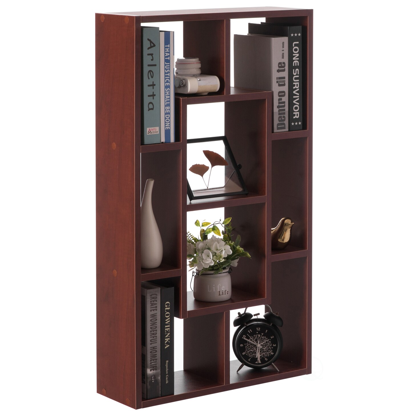 Modern 8 Tier Bookcase Wall Mount and Freestanding Storage Shelves For Decoration Display