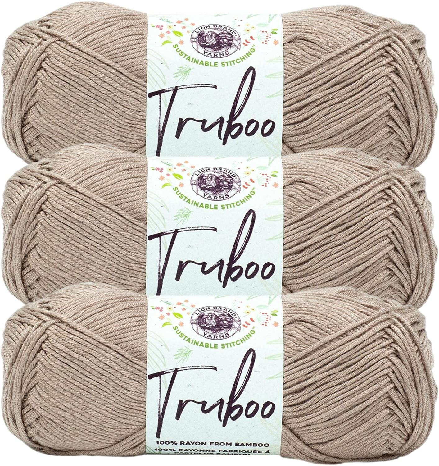 (Pack of 3) Lion Brand Truboo Yarn-Sand