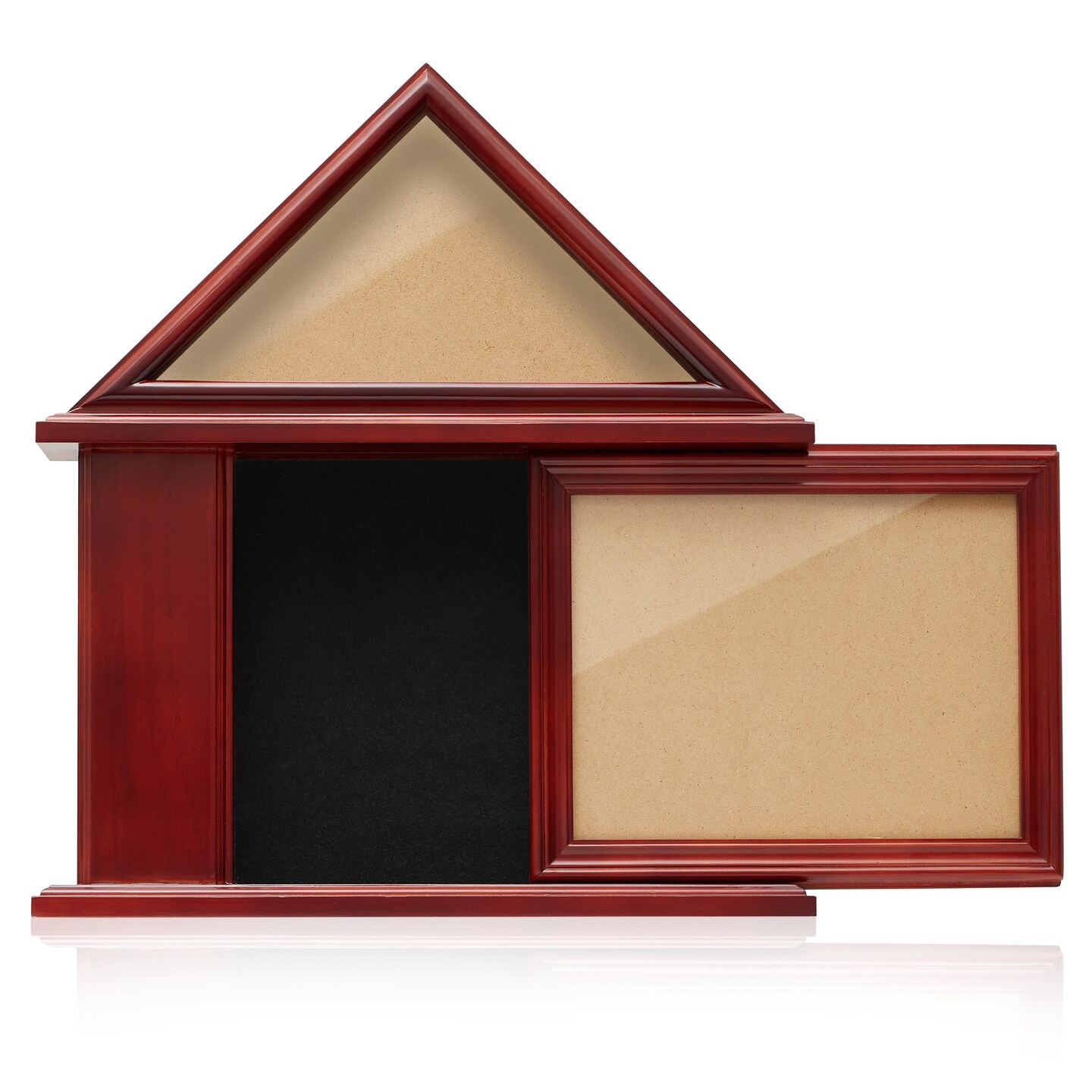 Reminded Flag Case and Certificate Display, Military Shadow Box Frame fits 3' x 5' Flag, Solid Wood Cherry Finish