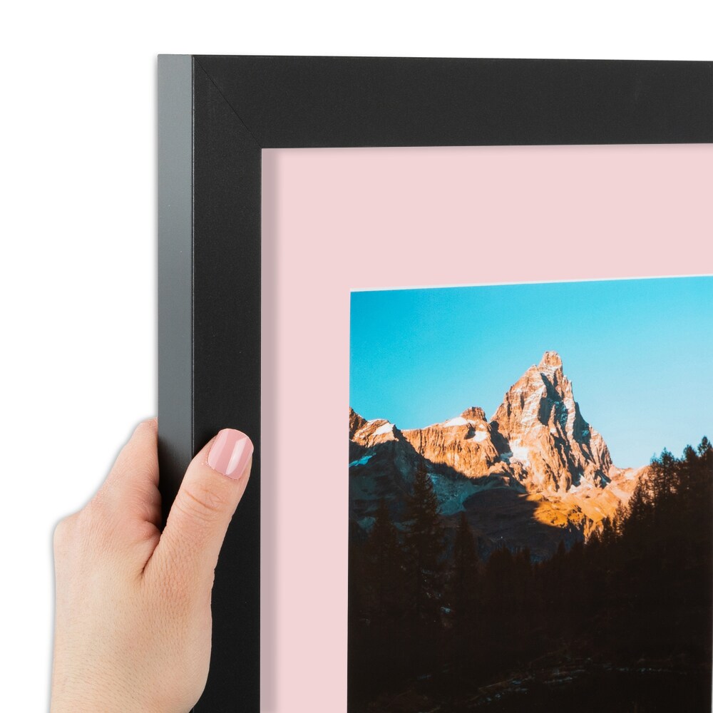 ArtToFrames Collage Photo Picture Frame with 4 - 4x6 inch Openings, Framed in Black with Over 62 Mat Color Options and Plexi Glass (CSM-3926-14)