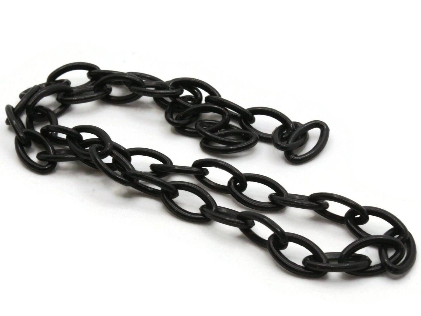 15.75 Inch Black Plastic Oval Chain 40cm chain Jewelry Findings 13x8mm links Smileyboy