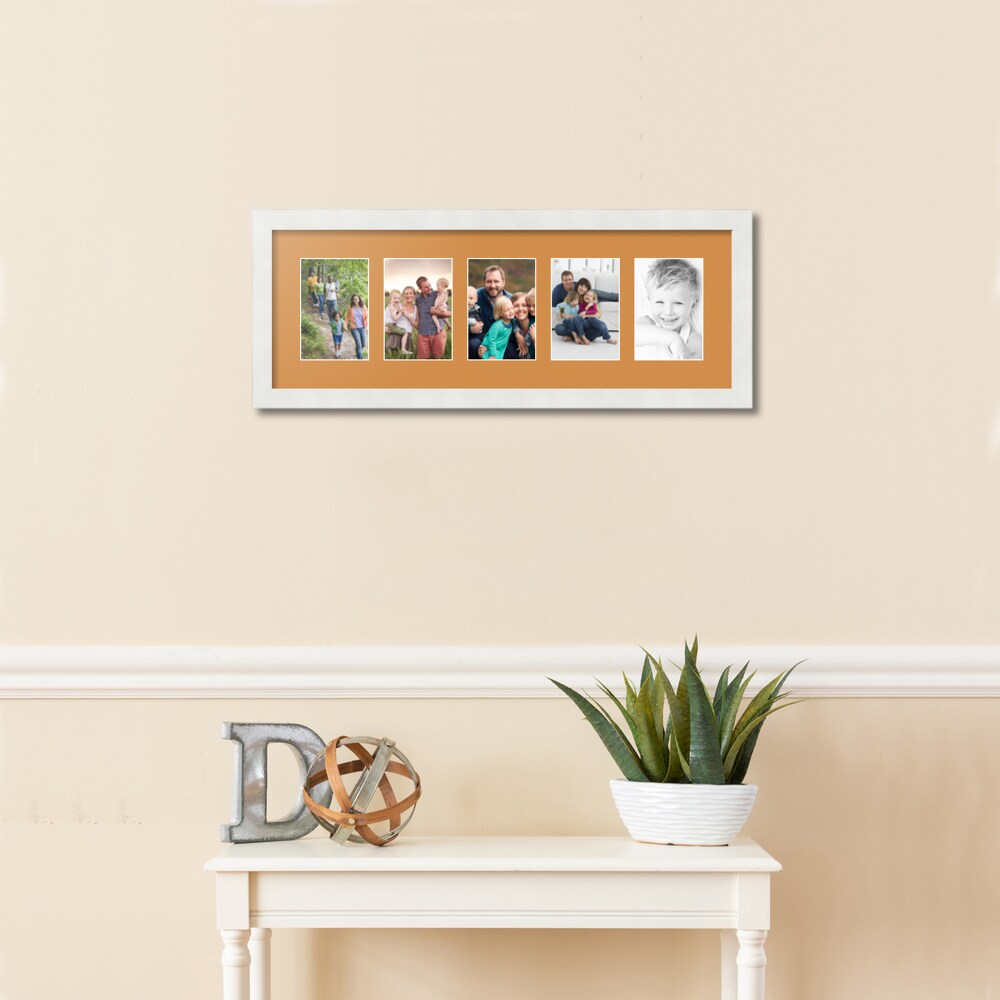 ArtToFrames Collage Photo Picture Frame with 5 - 4x6 inch Openings, Framed in White with Over 62 Mat Color Options and Plexi Glass (CSM-3966-153)