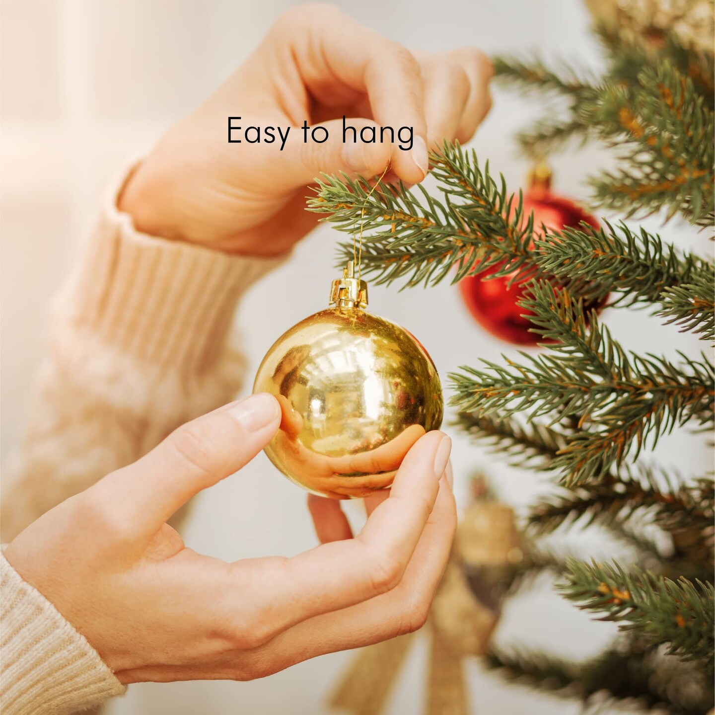 R’ND Toys Christmas Ornament Hooks – Christmas Tree Easy Snap Fastening Metallic Decorating String Hangers Ornament Hooks for Hanging Christmas Tree Decorations - Pack of 200 (Gold)