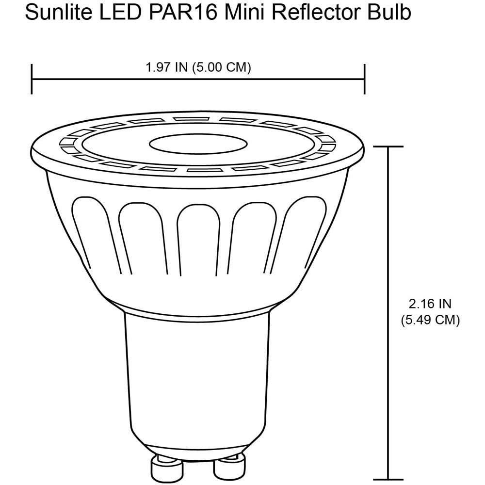SUNLITE 3W 120V PAR16 GU10 60LED Blue Light Bulb