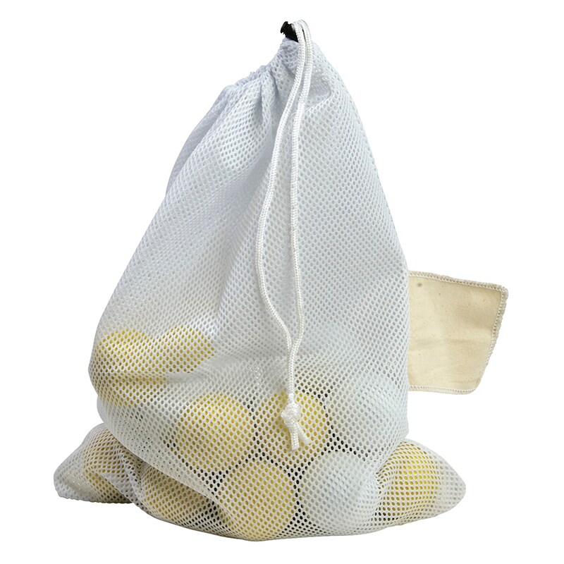 Mesh Equipment Bag with Drawstring Closure, 15&#x22; x 20&#x22;, White
