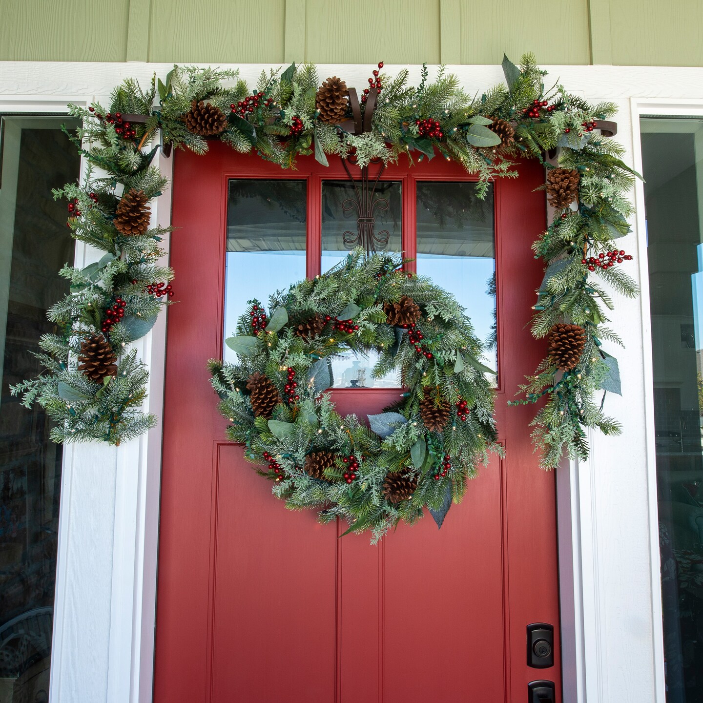 9 ft. Artificial Christmas Garland with Lights - Winter Frost